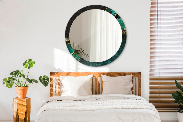 Runder spiegel mit dekoration Marmorgrün