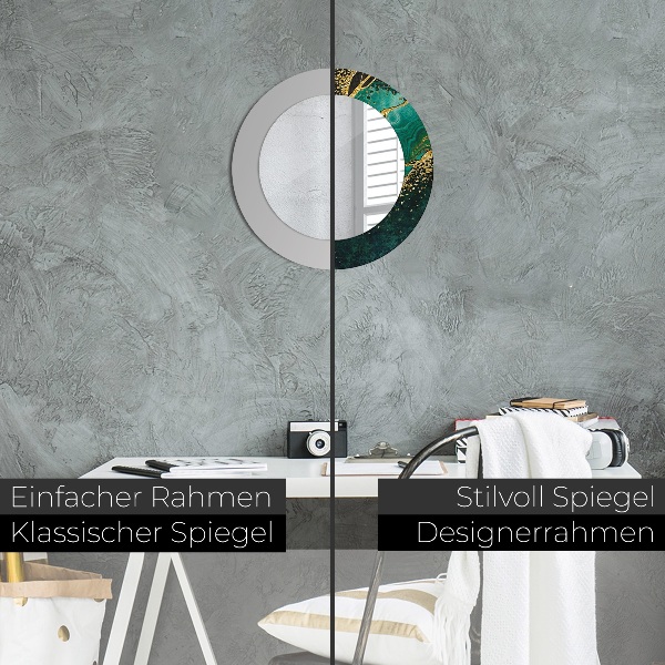 Runder spiegel mit dekoration Marmorgrün