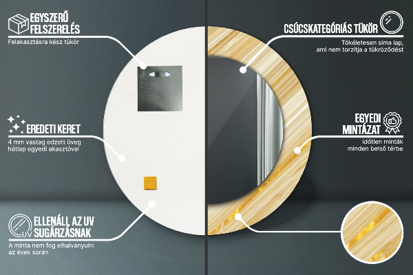 Runder spiegel mit dekoration Goldenes Zusammenfassung