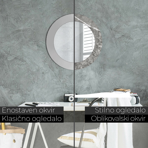 Runder spiegel mit dekoration Rustikaler Marmor