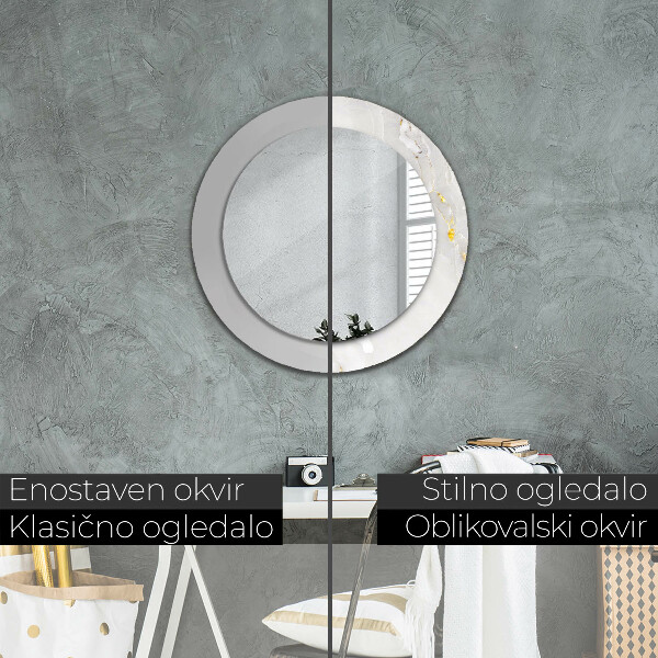 Runder spiegel mit dekoration Glänzender Marmor