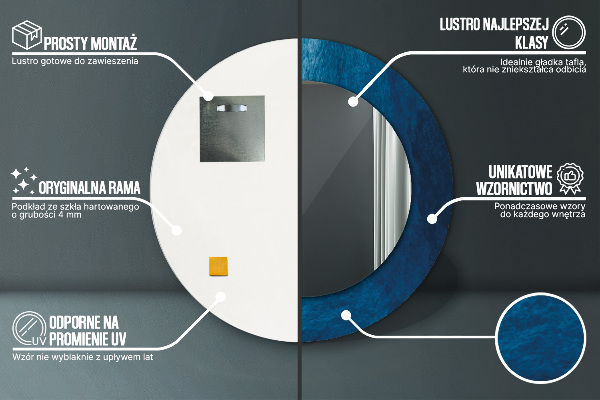 Runder spiegel mit dekoration Abstrakte Kunst