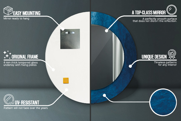 Runder spiegel mit dekoration Abstrakte Kunst