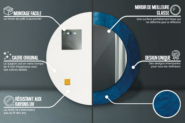 Runder spiegel mit dekoration Abstrakte Kunst