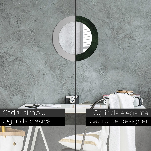 Runder spiegel mit dekoration Grüner Marmor