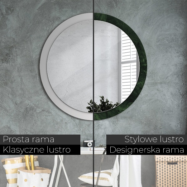 Runder spiegel mit dekoration Grüner Marmor