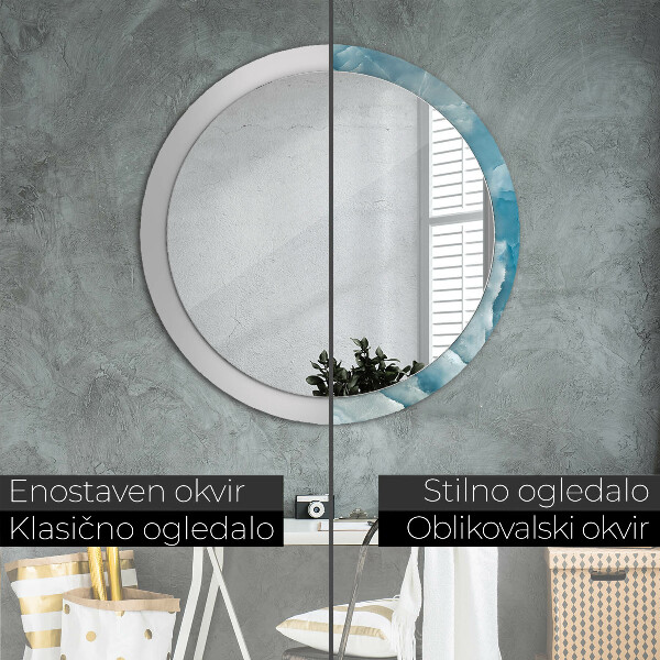 Runder spiegel mit dekoration Blauer Onyx-Marmor
