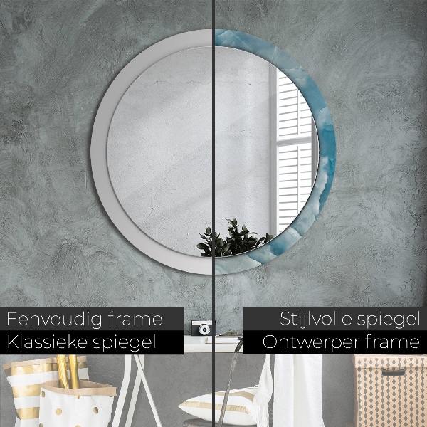 Runder spiegel mit dekoration Blauer Onyx-Marmor