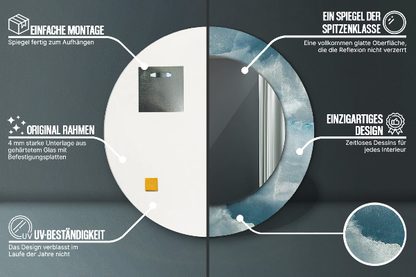 Runder spiegel mit dekoration Blauer Onyx-Marmor
