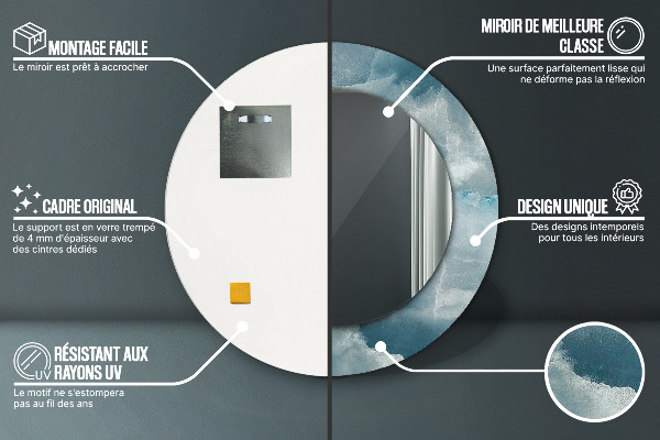Runder spiegel mit dekoration Blauer Onyx-Marmor