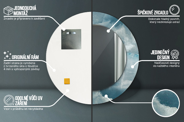 Runder spiegel mit dekoration Blauer Onyx-Marmor