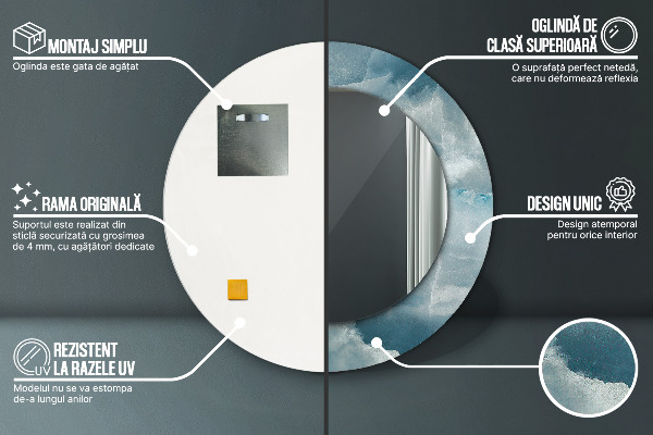 Runder spiegel mit dekoration Blauer Onyx-Marmor