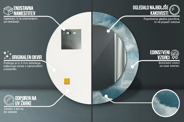 Runder spiegel mit dekoration Blauer Onyx-Marmor