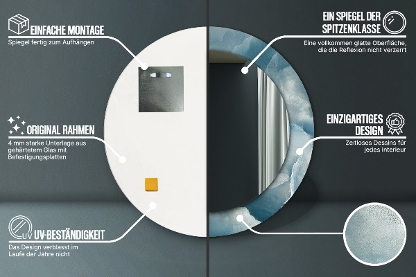 Runder spiegel mit dekoration Blauer Onyx-Marmor