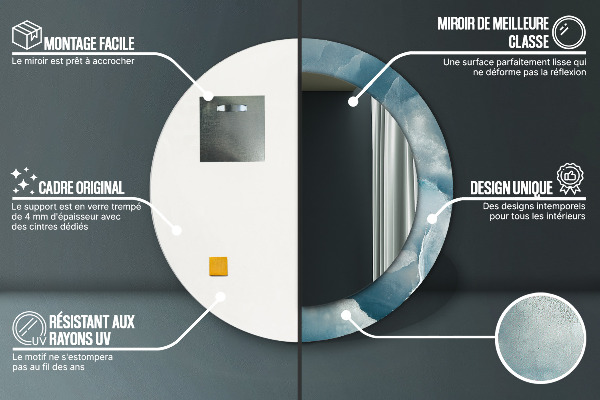 Runder spiegel mit dekoration Blauer Onyx-Marmor