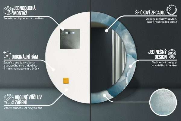 Runder spiegel mit dekoration Blauer Onyx-Marmor