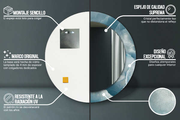 Runder spiegel mit dekoration Blauer Onyx-Marmor