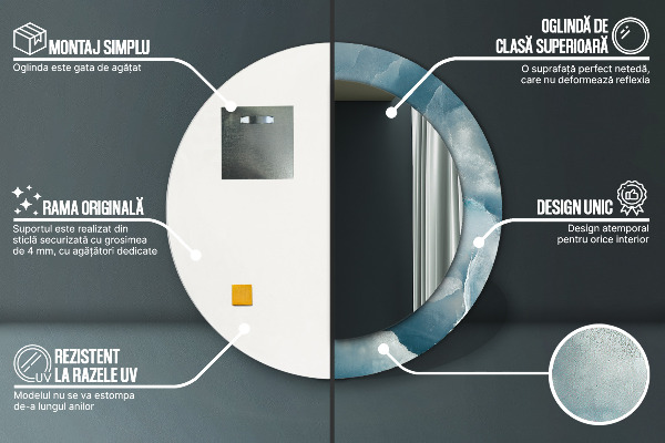Runder spiegel mit dekoration Blauer Onyx-Marmor