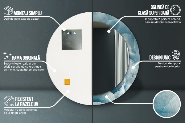 Runder spiegel mit dekoration Blauer Onyx-Marmor