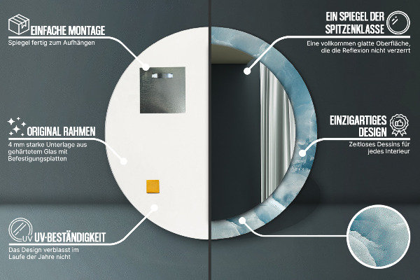 Runder spiegel mit dekoration Blauer Onyx-Marmor