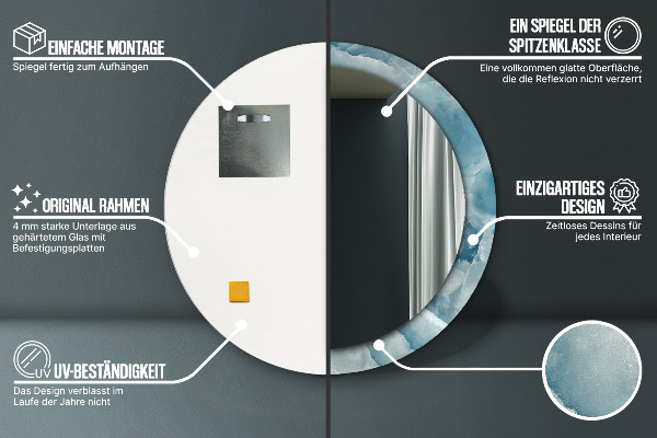 Runder spiegel mit dekoration Blauer Onyx-Marmor