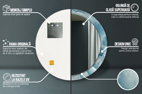Runder spiegel mit dekoration Blauer Onyx-Marmor