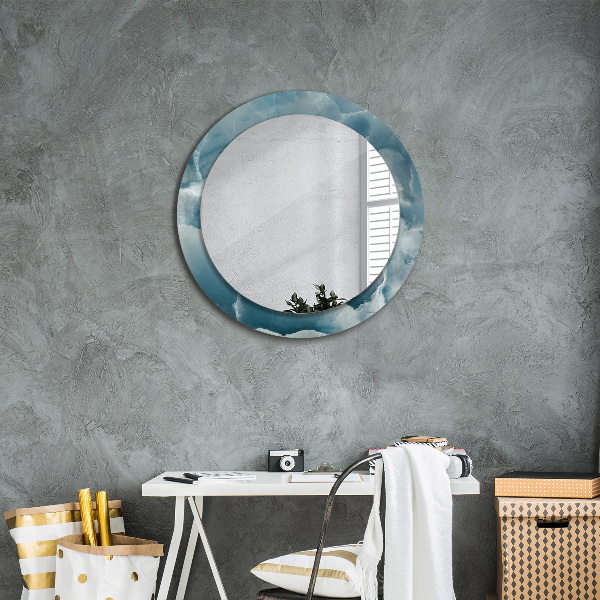 Runder spiegel mit dekoration Blauer Onyx-Marmor