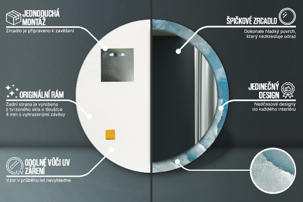 Runder spiegel mit dekoration Blauer Onyx-Marmor