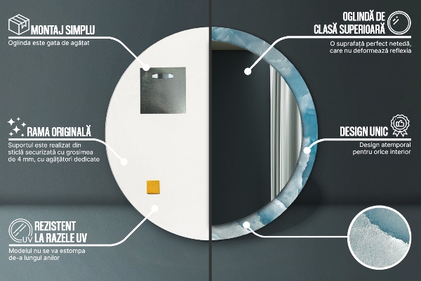 Runder spiegel mit dekoration Blauer Onyx-Marmor