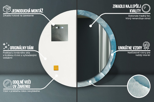 Runder spiegel mit dekoration Blauer Onyx-Marmor