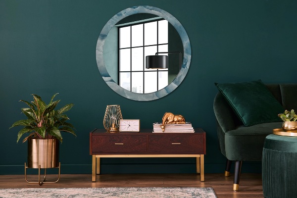 Runder spiegel mit dekoration Blauer Onyx-Marmor