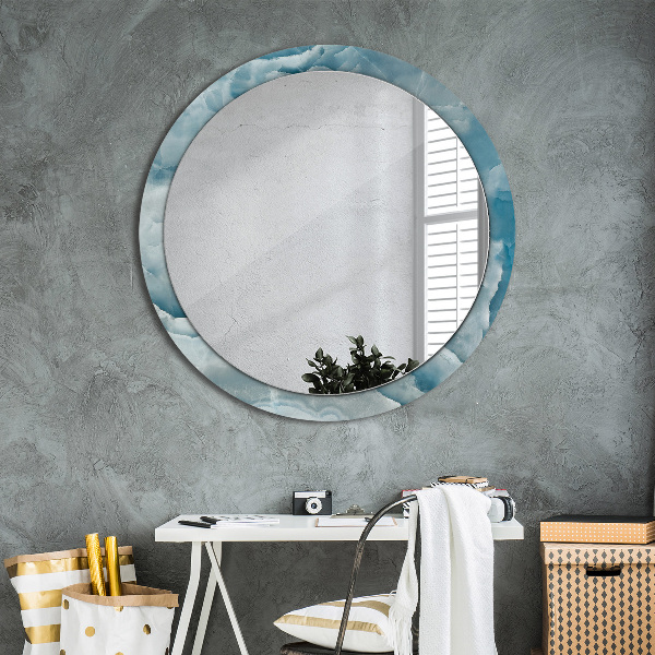 Runder spiegel mit dekoration Blauer Onyx-Marmor