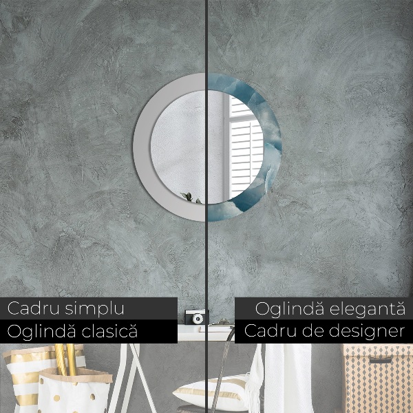 Runder spiegel mit dekoration Blauer Onyx-Marmor