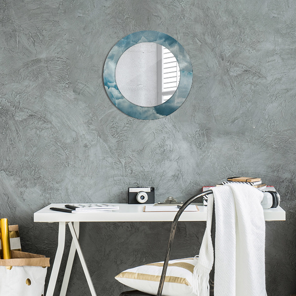 Runder spiegel mit dekoration Blauer Onyx-Marmor