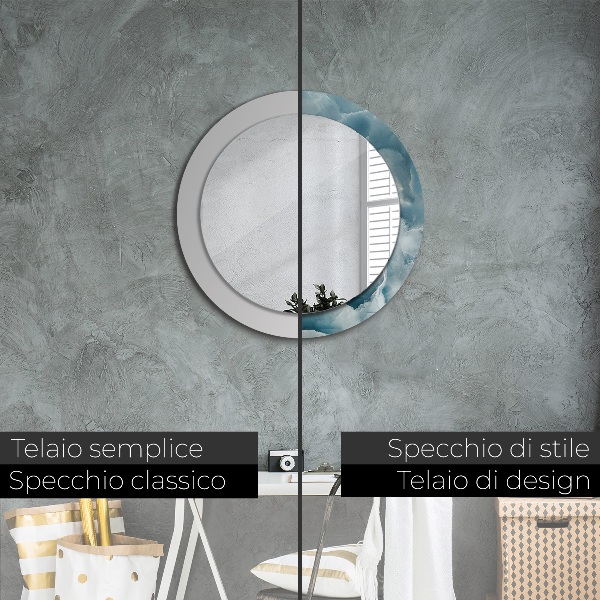 Runder spiegel mit dekoration Blauer Onyx-Marmor
