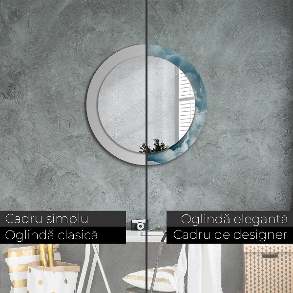 Runder spiegel mit dekoration Blauer Onyx-Marmor