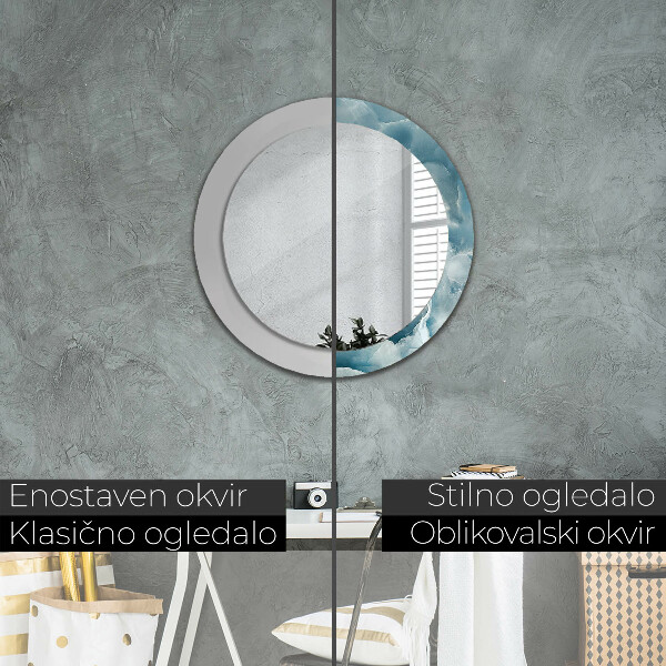 Runder spiegel mit dekoration Blauer Onyx-Marmor