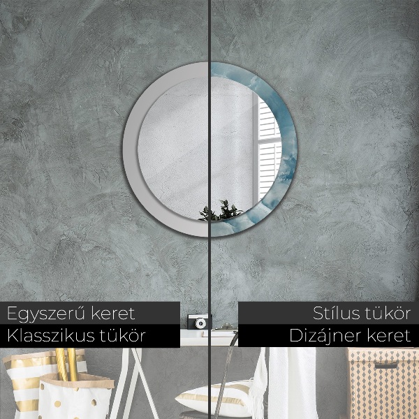 Runder spiegel mit dekoration Blauer Onyx-Marmor