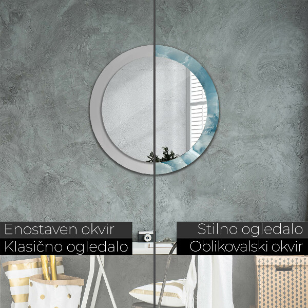 Runder spiegel mit dekoration Blauer Onyx-Marmor
