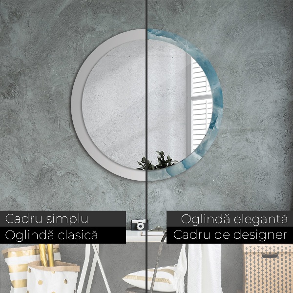 Runder spiegel mit dekoration Blauer Onyx-Marmor