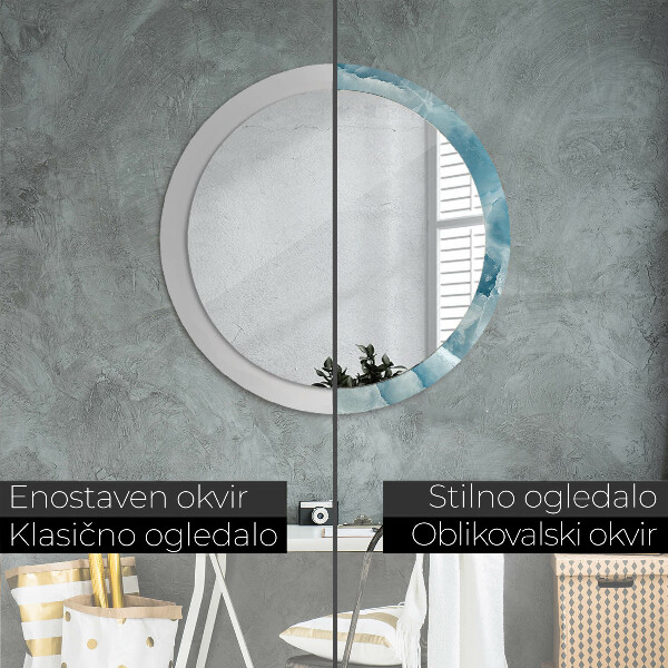Runder spiegel mit dekoration Blauer Onyx-Marmor