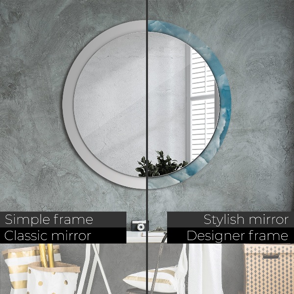 Runder spiegel mit dekoration Blauer Onyx-Marmor