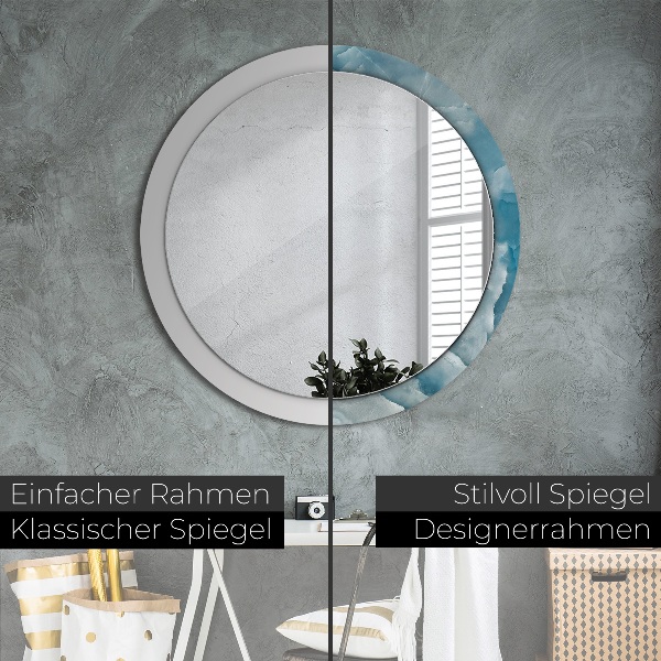 Runder spiegel mit dekoration Blauer Onyx-Marmor