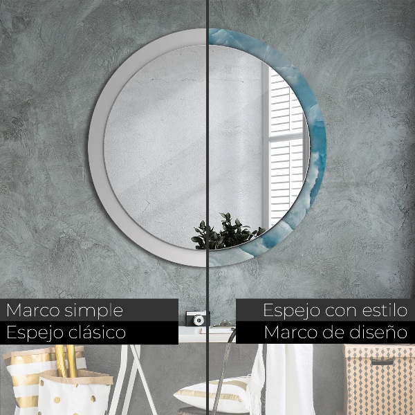 Runder spiegel mit dekoration Blauer Onyx-Marmor