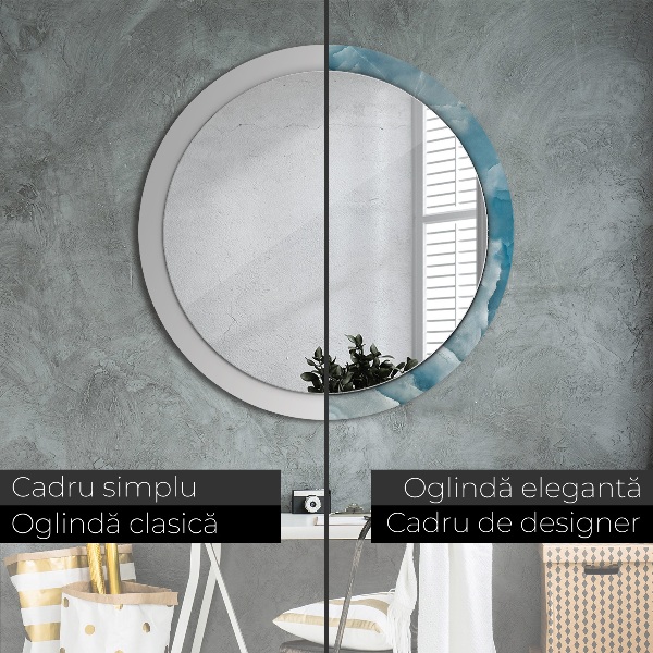 Runder spiegel mit dekoration Blauer Onyx-Marmor