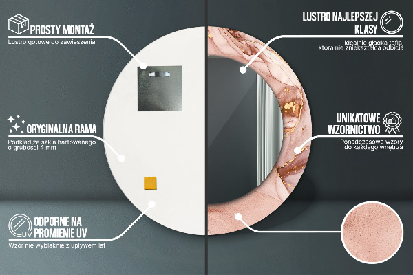 Runder spiegel mit dekoration Zusammenfassung Flüssigkeit