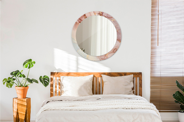 Runder spiegel mit dekoration Zusammenfassung Flüssigkeit