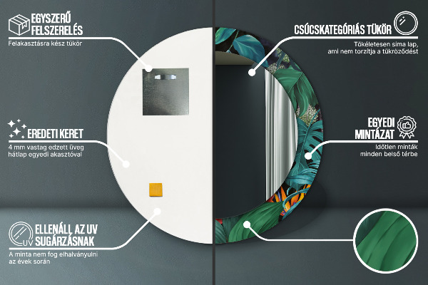 Runder spiegel mit dekoration Wald im Dschungel