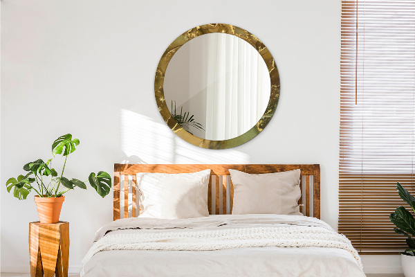 Runder spiegel bedrucktem rahmen Metallische Wirbel