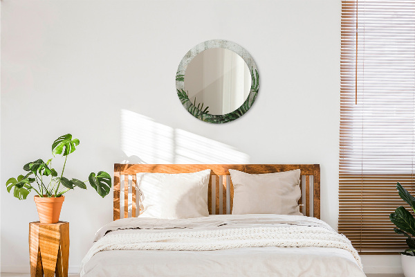 Runder spiegel aufdruck Farnblätter